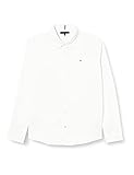 Tommy Hilfiger Camisa Oxford elástica para niños L/S Informales, Blanco, 16 años