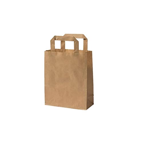 BIOZOYG Bolsas grandes de papel respetuosas del medio ambiente I Bolsas de regalo Bolsas de papel biodegradables, compostables I 250 x bolsas de papel marrón 18 x 8 x 22 cm