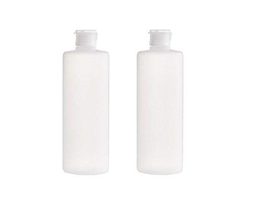 2 frascos transparentes recargables de plástico vacíos para cosméticos, frascos con tapa abatible, contenedor de almacenamiento de gel de ducha y champú