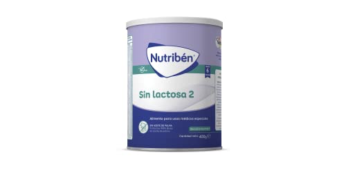 Nutribén Sin Lactosa 2, Leche en Polvo de Continuación para Bebés Intolerantes a la Lactosa, a partir de 6 meses- 1 unidad 400g