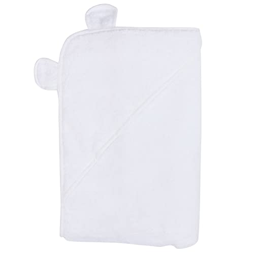 Toalla de baño con capucha, algodón 100%, muy suave al tacto, ideal como regalo para recién nacido, color blanco