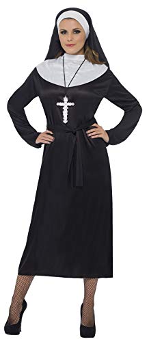 Smiffys Disfraz de monja para Mujeres (Negro, Grande - Talla 16-18 del Reino Unido)
