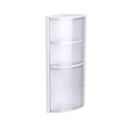 Tatay Armario plástico rinconero, Color Blanco, 2 Puertas sin pomos en Color glacé, y Estante Interior removible. Medidas 20x20x62,5 cm