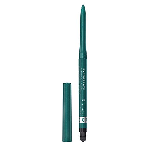 Rimmel London Exaggerate Automatic Eyeliner Waterproof - Delineador de Ojos Retráctil, Tono 250- Verde (Emerald Sparkle), 0.28 gr