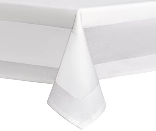 Mantel de damasco Gastro Edition, color blanco, con bordes satinados, 100% algodón, medidas, color y forma a elegir, algodón, Weiss, 140 x 180 cm Eckig