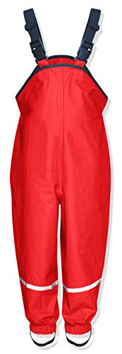 Playshoes Rain Overalls Textile Lining Pantalón Impermeable, Red, 92 Unisex niños