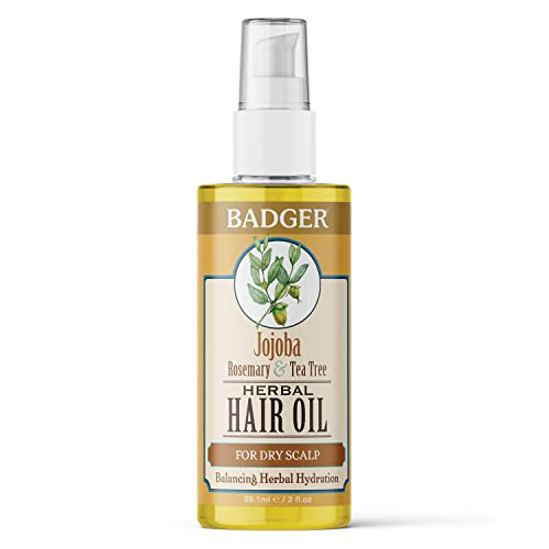 Badger Balm Aceite de jojoba para el cabello con picazón en el cuero cabelludo.