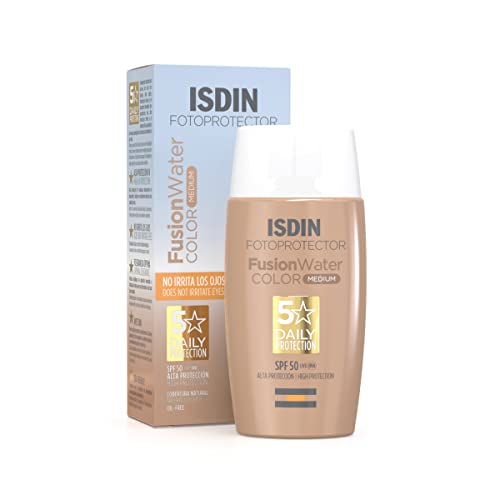 Fotoprotector ISDIN Fusion Water Color SPF 50, Protector Solar Facial Uso Diario, Textura Ultraligera, 50ml