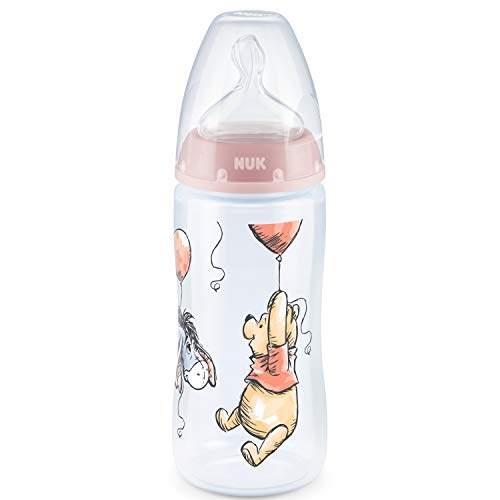 NUK Disney Winnie the Pooh First Choice+ - Biberón (300 ml, 6-18 meses, 107 g), color rosa