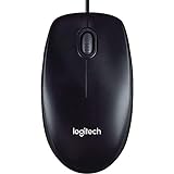 Logitech M90 Ratón con Cable USB, Seguimiento Óptico 1000 DPI, Ambidiestro, PC, Mac, Portátil, Negro
