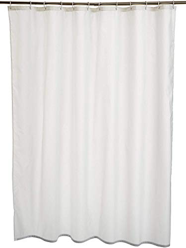 Amazon Basics - Cortina de ducha de poliéster (180 x 180 cm), color blanco