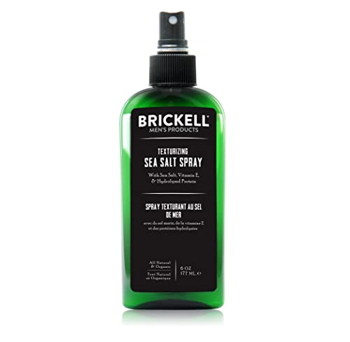 Brickell Spray de sal Marina Texturizante para Hombres, Natural y Orgánico, Sin Alcohol, Levanta y Texturiza el Cabello para un Estilo de Cabello de Playa o Surfista (177 ml)