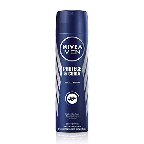 NIVEA MEN Protege & Cuida Spray (1 x 200 ml), desodorante para hombre con máxima protección 48 horas, spray antitranspirante de cuidado masculino, 0% alcohol
