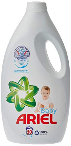 Ariel Baby Detergente Líquido para Lavadora, Poder Quitamanchas Incluso a 30 °C, 2.7 L, 50 Lavados