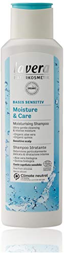 lavera Shampoo basis sensitiv Moisture and Care, Moisturising Shampoo, Hair Care, Natural Cosmetics, vegan, certified, 250ml