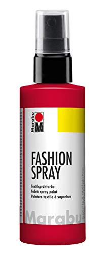 Marabu Red - Pintura Textil con pulverizador (100 ml), Color Rojo