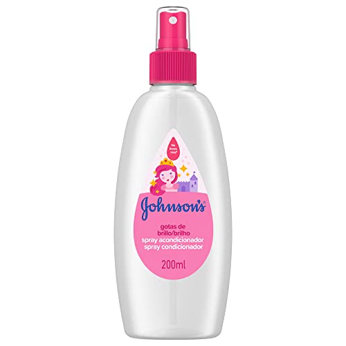 Johnson's Baby Gotas de Brillo Acondicionador en Spray para Niños, Cabellos más Brillantes, Suaves y Sedosos - 3 x 200 ml