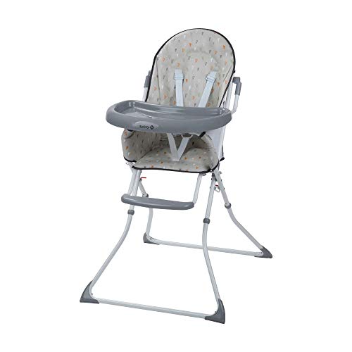 Safety 1st Kanji Trona para bebé Plegable, Compacta y Ajustable, trona bebé con cojín por niños 6 meses - 3 años, Warm Grey (gris)