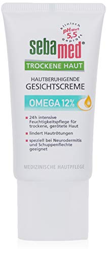 SEBAMED Crema facial Omega 12%, especialmente adecuada para neurodermatitis y psoriasis, también para pieles muy secas, cuidado médico de la piel, fabricada en Alemania, sin microplásticos