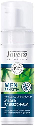 Lavera Men Sensitiv - Espuma de afeitar suave de bambú orgánico (3 unidades de 150 ml)