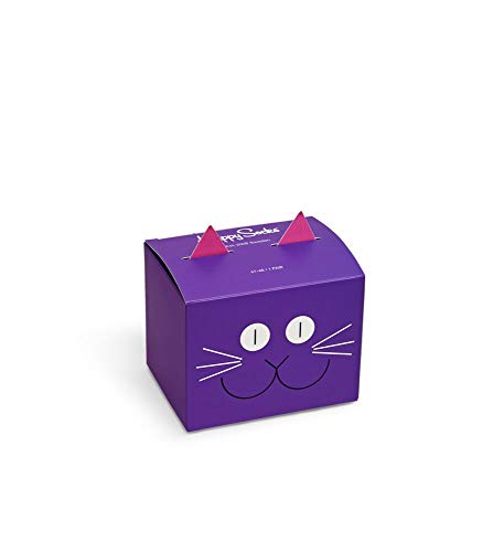 Happy Socks 1-Pack Cat Socken Gift Box Calcetines, Mehrfarbig, 41-46 Unisex Adulto
