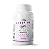 Cafeína Anhidra Pura de HSN | 120 Tabletas de 200 mg Cafeína Efecto Rápido | Dosis Elevada | No-GMO, Vegano, Sin Gluten