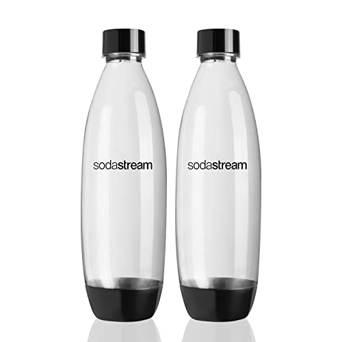 SodaStream Twinpack Fuse Botellas de Carbonatación, 2 x 1 litro reutilizable y recargable, compatible con Play, Source, Power, Spirit y Fizzi (no compatible con Genesis)