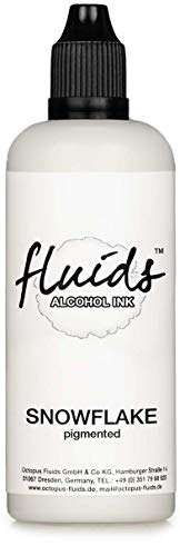 100 ml Fluids Alcohol Ink SNOWFLAKE, Tinta al alcohol para Fluid Art y Resin Art, blanco, white, blanco