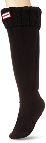 HUNTER Calcetines para mujer con 6 puntadas tipo bota - negro - Large