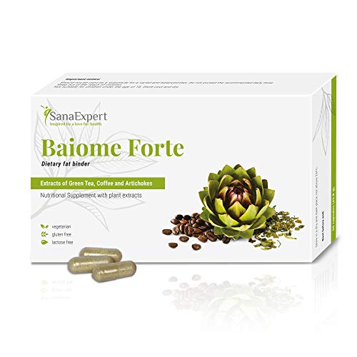 SanaExpert Baiome Forte| SUPLEMENTO QUEMA GRASA NATURAL | con extracto de alcachofa, extracto de semilla de café verde y té verde (60 cápsulas).