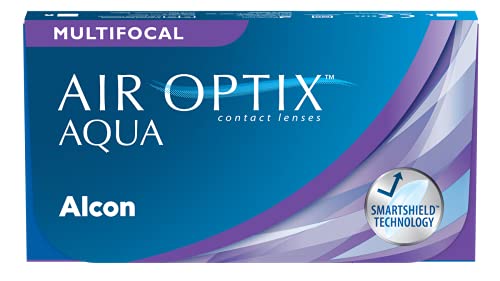 Air Optix Aqua Multifocal Lentillas progresivas mensuales, Pack de 6, R 8.6 mm, D 14.2 mm, adición alta, +3.00 Diopt