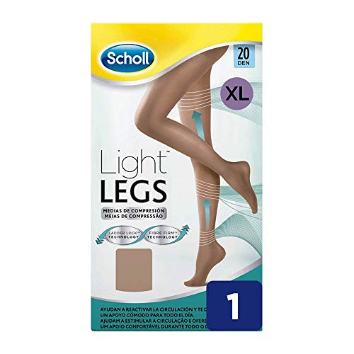 Scholl Medias de Compresión Ligera Mujer Light Legs 20DEN, Color Carne, XL