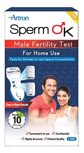 SpermOK # 1 Prueba de fertilidad masculina para uso doméstico, indica un conteo de esperma normal o bajo, análisis de semen conveniente, preciso y privado para hombres Aprobado por CE
