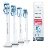 Philips Sonicare HX6054/07 Sensitive - Cabezales para cepillo de dientes eléctrico (4 unidades)
