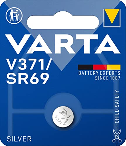 Varta Pila de botón Electronics V371, pila de reloj de 1,55 V, pilas de botón en un blíster original de 1 unidad