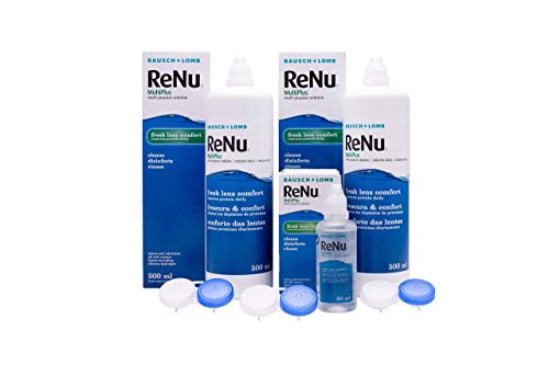 BAUSCH + LOMB - Renu® MultiPlus Solución de Mantenimiento - Pack 2 botellas x 500 ml y 60 ml de regalo