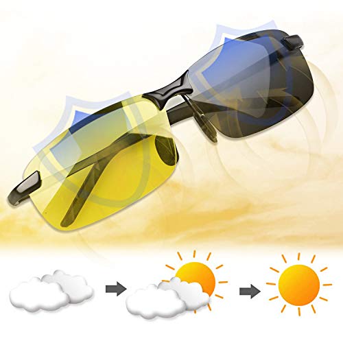 AMZSUPER ERA Gafas Vision Nocturna Amarillas Unisex de Antideslumbrante gafas de sol hombre polarizadas , para la conduccion nocturna/ Deportes al Aire Libre .