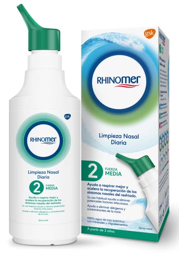 Rhinomer, Spray Nasal 100% Agua de Mar, Fuerza Media 2, para Adultos y Niños a partir de 2 Años, 135 ml