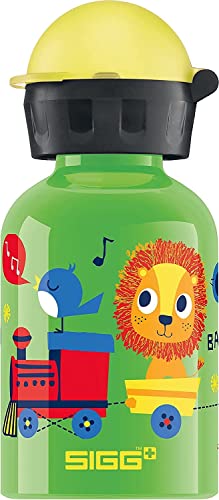 SIGG Jungle Train Cantimplora infantil (0.3 L), botella para niños sin sustancias nocivas y con tapa hermética, cantimplora ligera de aluminio