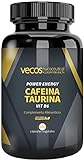 Vecos | Vitamina B6 con Cafeína y Taurina | Power Energy | 100 Cápsulas Vegetales | Contribuye al Aumento de Volumen Muscular | Efecto Energizante | Complemento Alimenticio