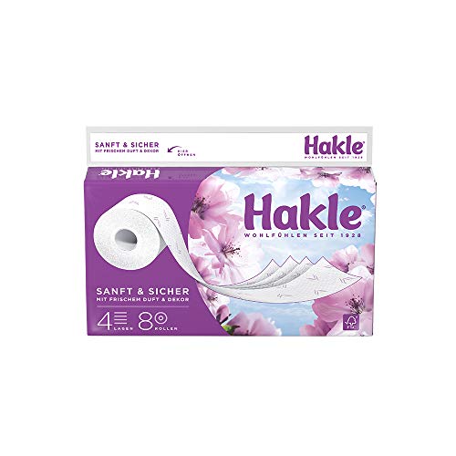 Hakle - Papel higiénico (4 capas, 8 unidades)