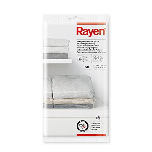 Rayen 6 Bolsas Jersey antipolilla, Polietileno, Transparentes, 82x40x13 cm, 6051.01