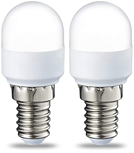 Amazon Basics - Bombilla E14 de nevera T25 tipo LED, 1,7 W (equivalente a 15 W), blanco cálido, no regulable, paquete de 2