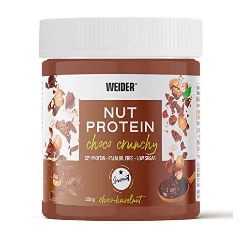Weider Whey Protein Crunchy Choco Vegan Spread. 100% vegana, Baja en azúcares, efecto crunchy, 23% proteína de guisante, 250 g (Paquete de 1)