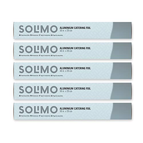 Solimo Aluminium Catering Foil - 30 m x 29 cm: Pack of 5 rolls