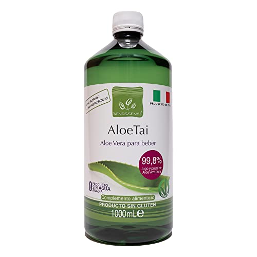 Benessence - Jugo y pulpa de Aloe Vera para beber, sin pasteurizar y sin filtrar - 1L