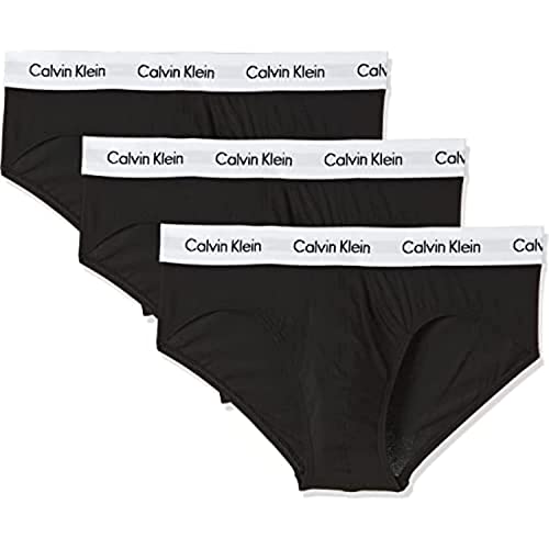 Calvin Klein 3p Hip Brief Slip, Multicolor (White/Red Ginger/Pyro Blue), M (Pack de 3) para Hombre