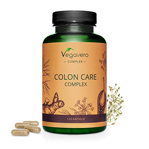Colon Irritable Complex Vegavero | 100% Natural | 120 Cápsulas | Estreñimiento & Tránsito Intestinal | Probióticos, Psyllium Husk, Jengibre, Hinojo | Flora & Colon Care