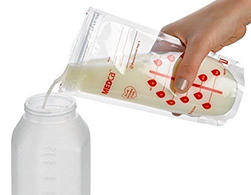 Bolsas de almacenamiento de leche materna MEDca, 100 unidades, libre de BPA, 6oz / 180ml