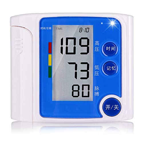 Tensiómetro de brazo Monitor de presión arterial de muñeca - Medidor de glucosa en sangre Médico Cuidado mayor recargable inteligente de monitorización portátil de frecuencia cardiaca esfigmomanómetro